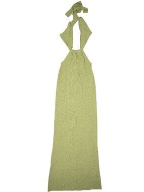 Meshki Theresea Halter Knit Maxi Dress in Light Olive